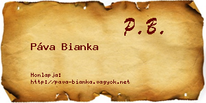 Páva Bianka névjegykártya