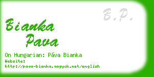 bianka pava business card
