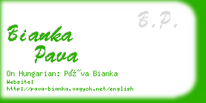 bianka pava business card